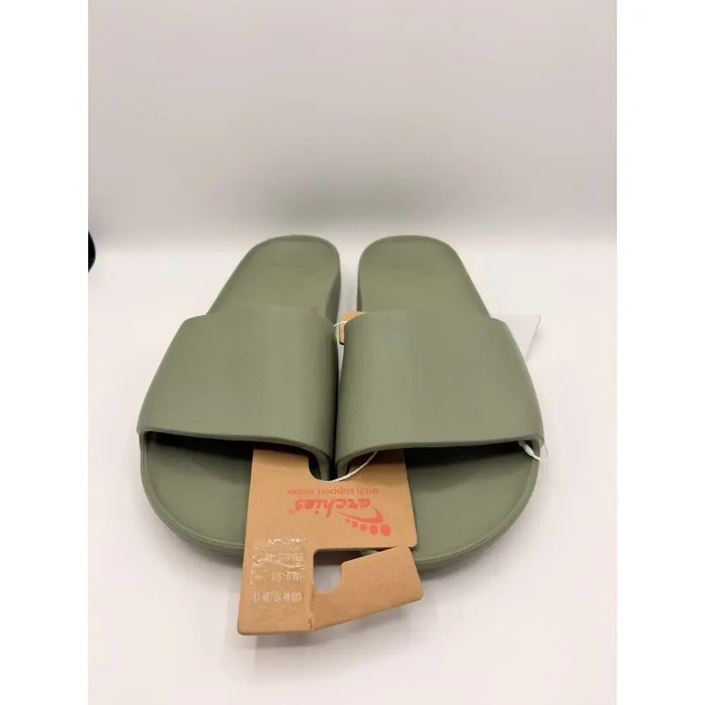 Archies Flip Flops Sandals Unisex Sz US M 10 W 11 Olive Green Arch Support NWT